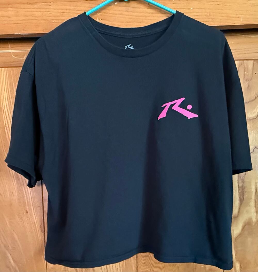 Vintage Women's Style Rusty Pink Logo Cropped Tee XL
